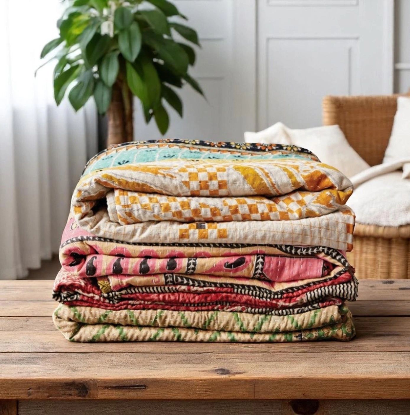 Vintage Kantha Quilt – One of a Kind Heirloom