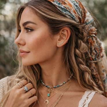 Brass Feather Ear Climber