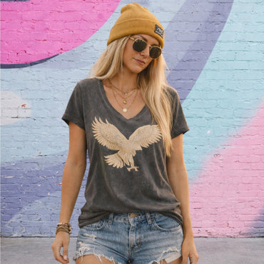 Roam Free Eagle Tee — Vintage Mineral Wash