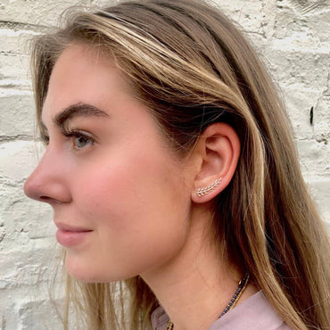 Brass Feather Ear Climber