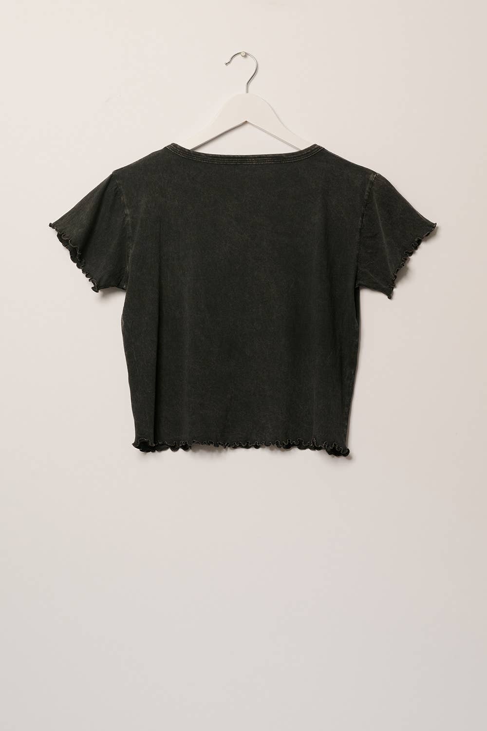 Peace Sign Round Neck Lettuce Edge Graphic Tee