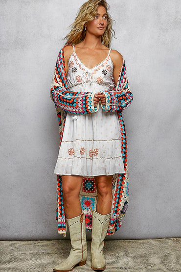 Vintage Crochet Boho Duster