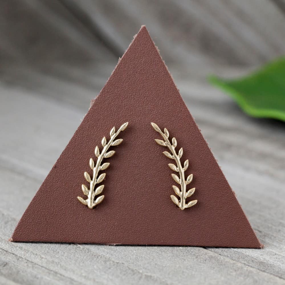 Brass Feather Ear Climber