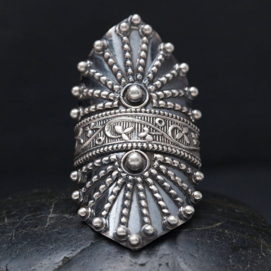 Sterling Silver Studded Detail Ring