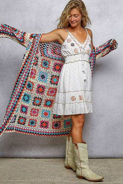 Vintage Crochet Boho Duster