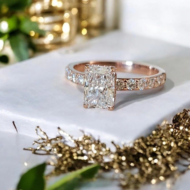 1.37 CT 14K Rose Gold Elect Diamond Ring