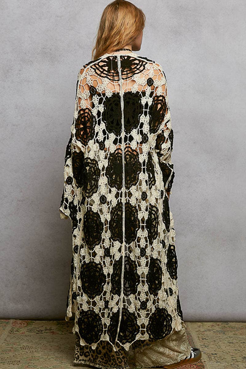 COMING SOON! Maxi Long Sleeve Crochet Open Cardigan