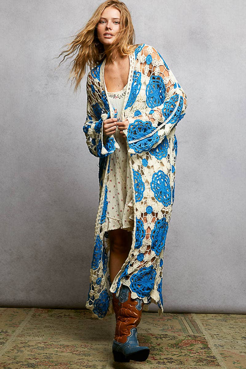 COMING SOON! Maxi Long Sleeve Crochet Open Cardigan