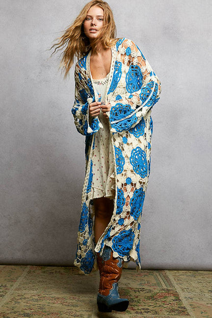 COMING SOON! Maxi Long Sleeve Crochet Open Cardigan