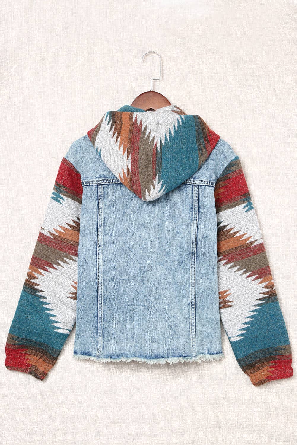 Denim Aztec Patchwork Jacket