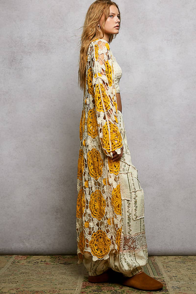 COMING SOON! Maxi Long Sleeve Crochet Open Cardigan