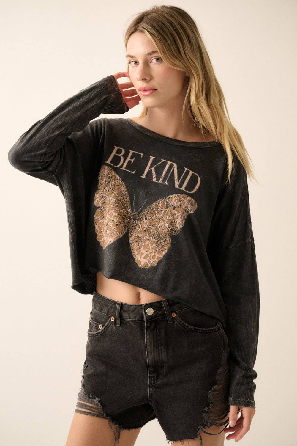 Be Kind Mineral-Wash Graphic Tee