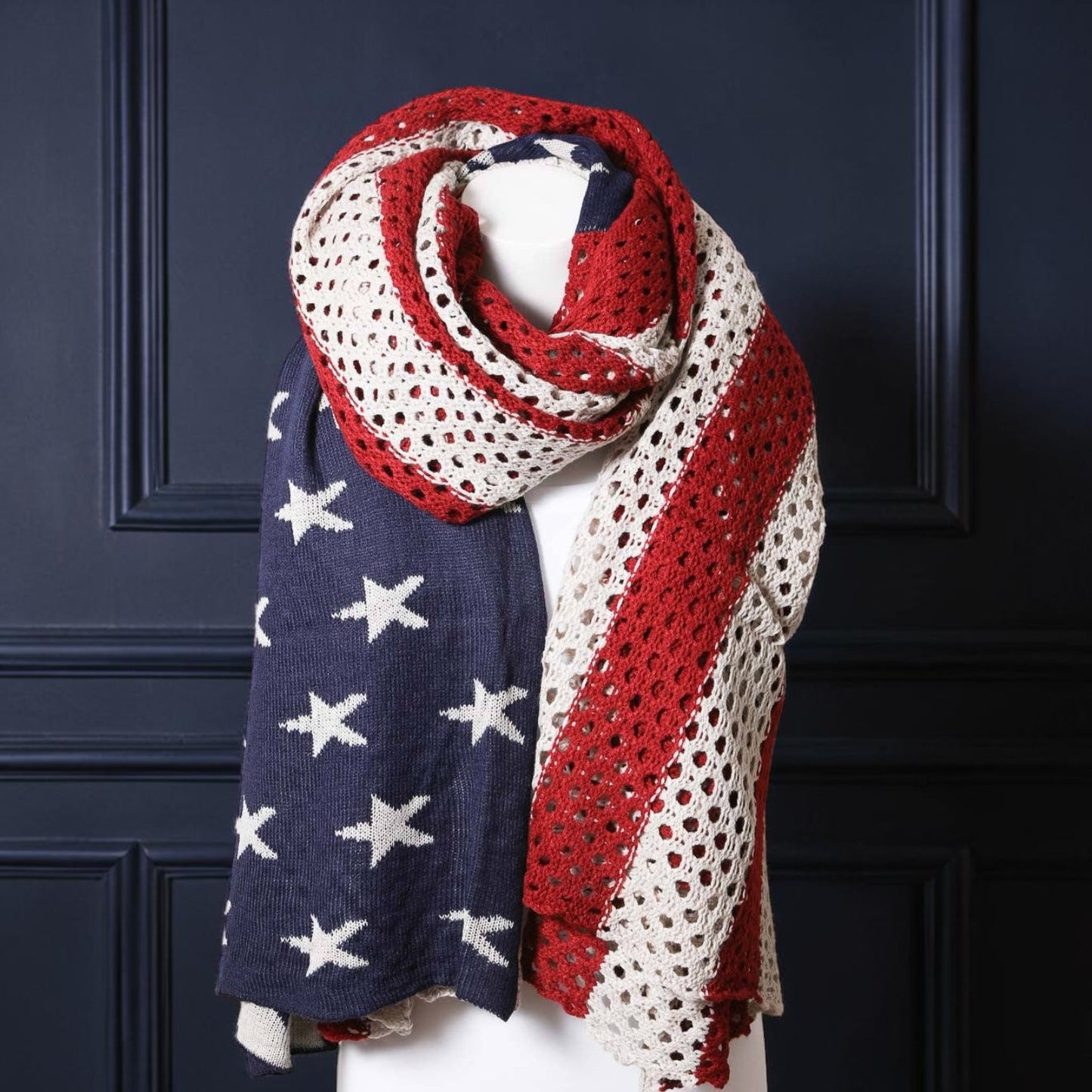 Oversized American Flag Knit Blanket Scarf 🇺🇸