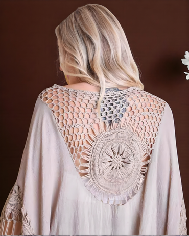 Crochet Lace Boho Kimono 🖤