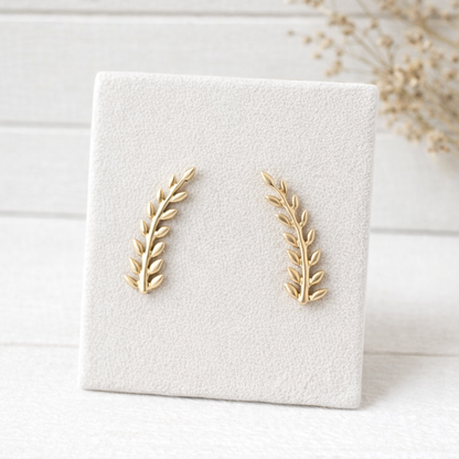 Brass Feather Ear Climber