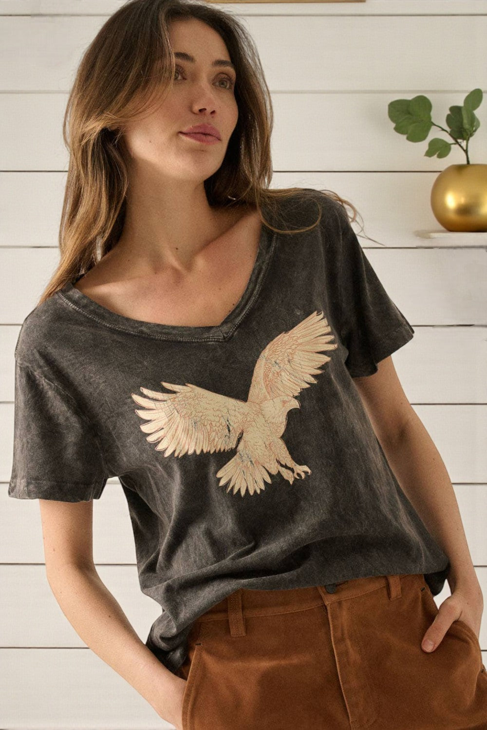 Roam Free Eagle Tee — Vintage Mineral Wash