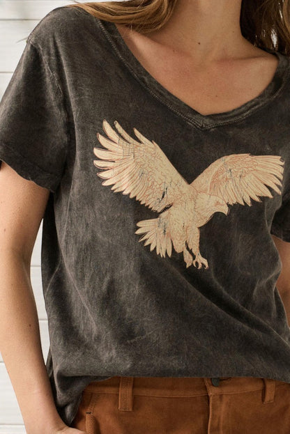 Roam Free Eagle Tee — Vintage Mineral Wash