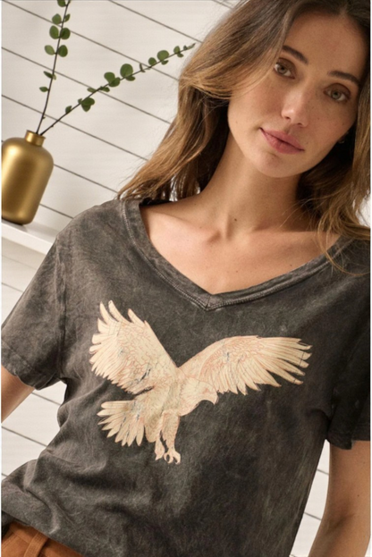 Roam Free Eagle Tee — Vintage Mineral Wash