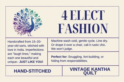 Vintage Kantha Quilt – One of a Kind Heirloom