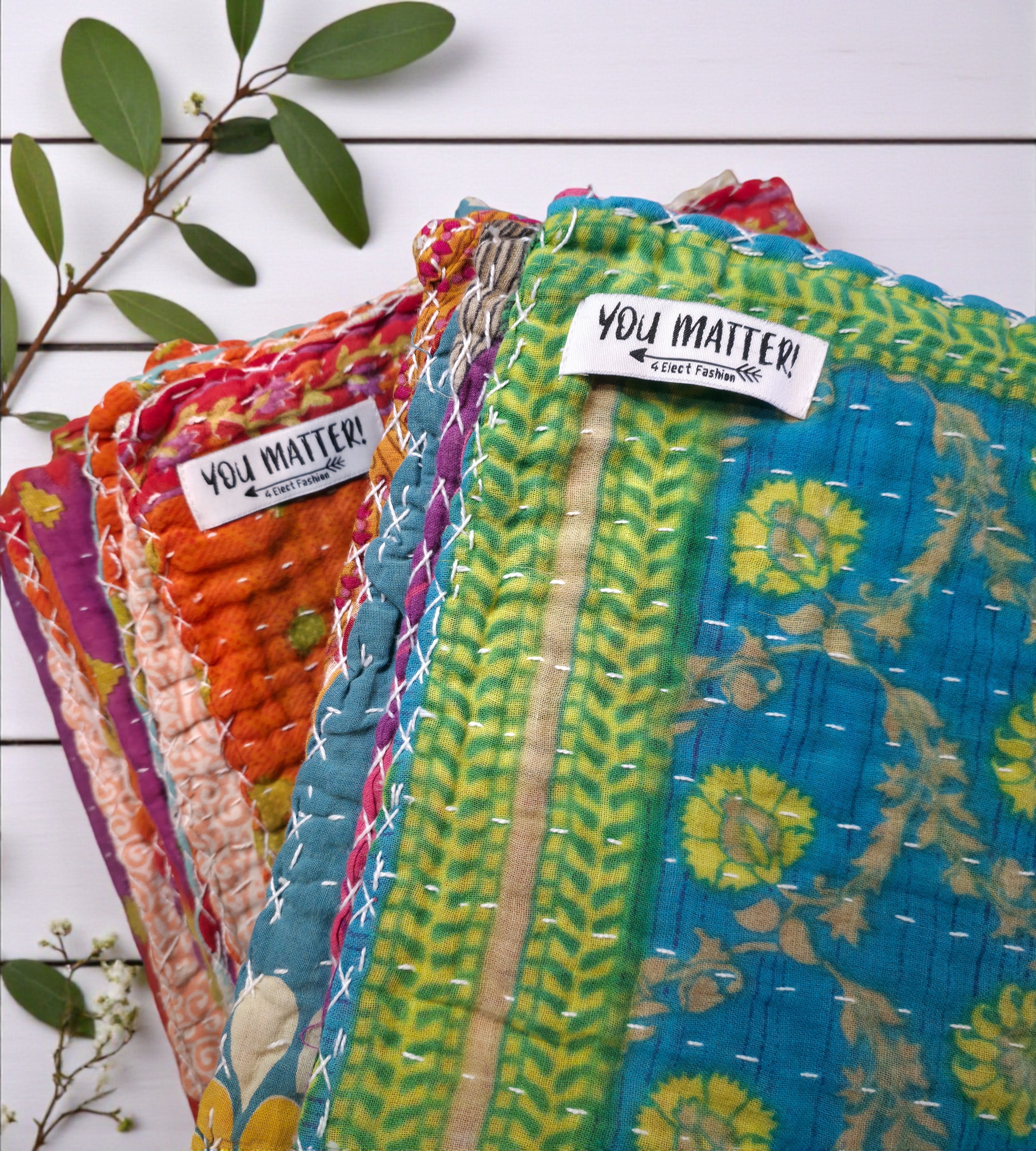 Vintage Kantha Quilt – One of a Kind Heirloom – 4 Elect Fashion