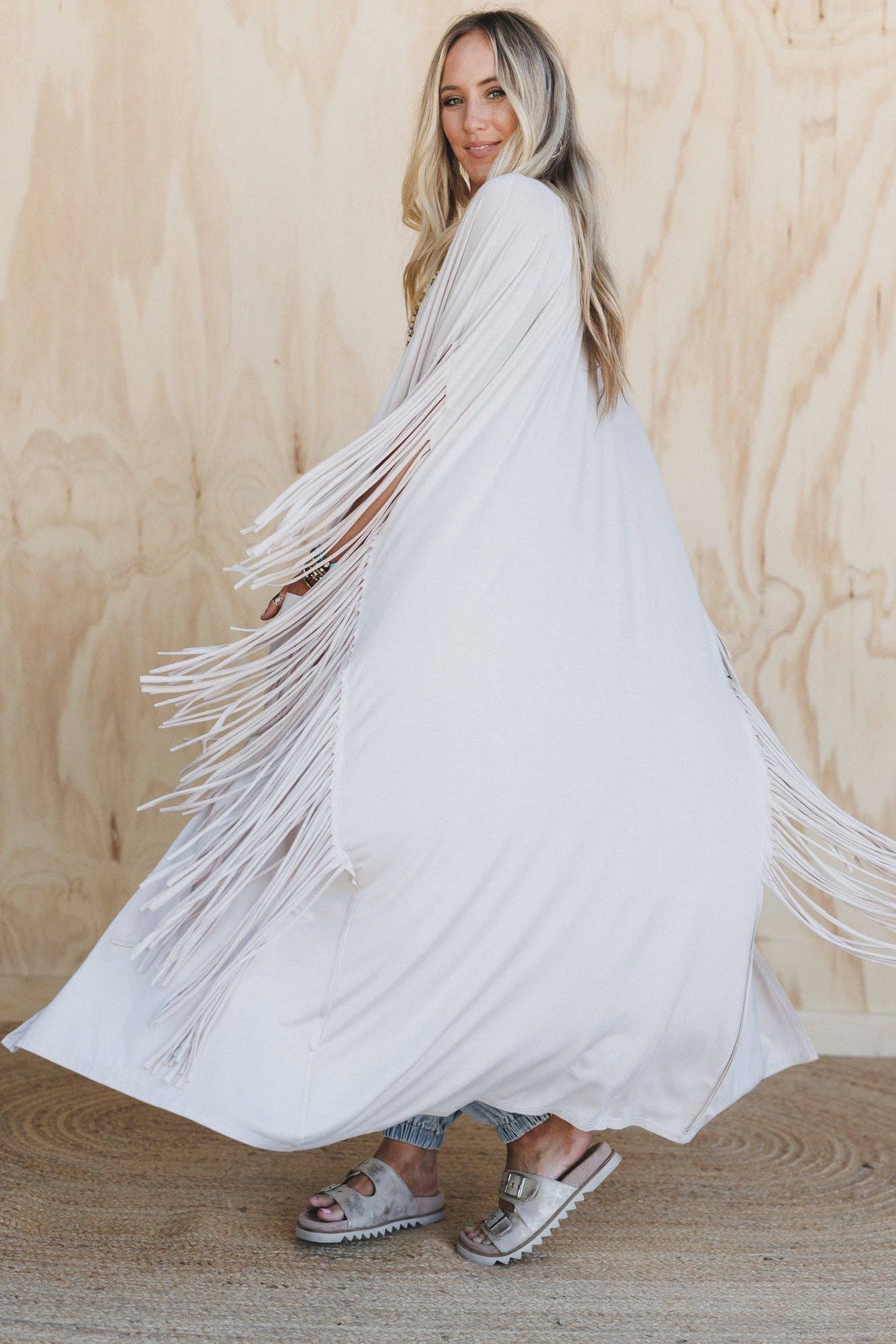 Western Showstopper Duster Kimono - Oat