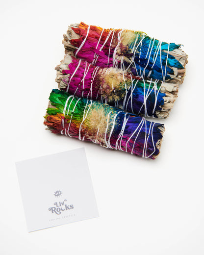 Hummingbird Sage Bundles, Rainbow Flowers, Smudge Sticks