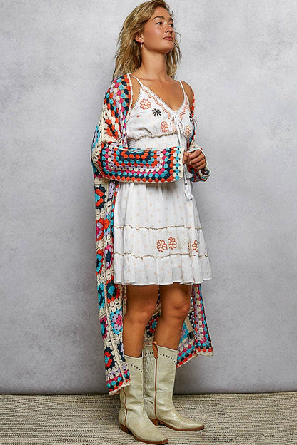 Vintage Crochet Boho Duster