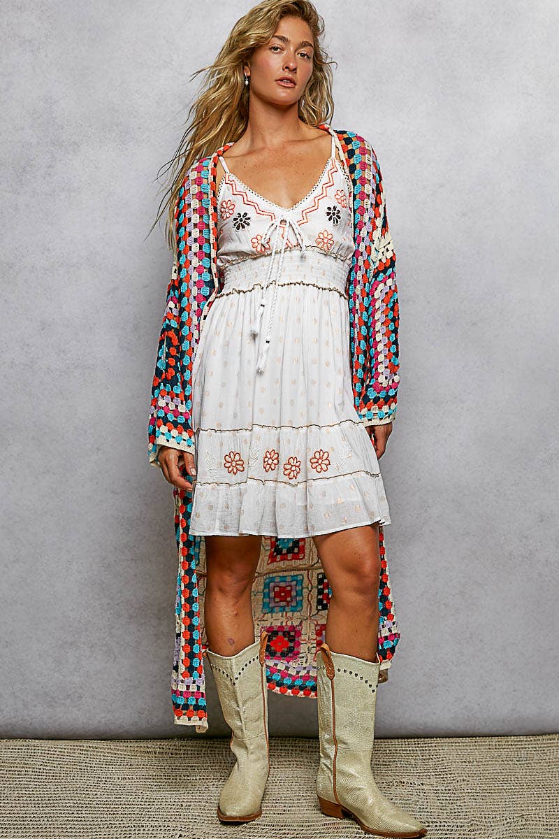 Vintage Crochet Boho Duster