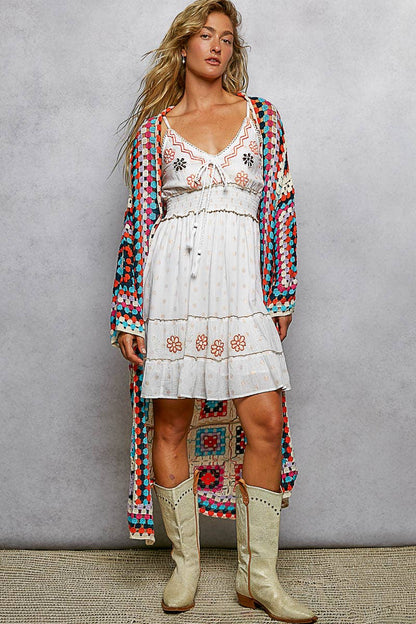 Vintage Crochet Boho Duster