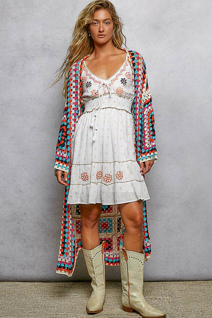 Vintage Crochet Boho Duster