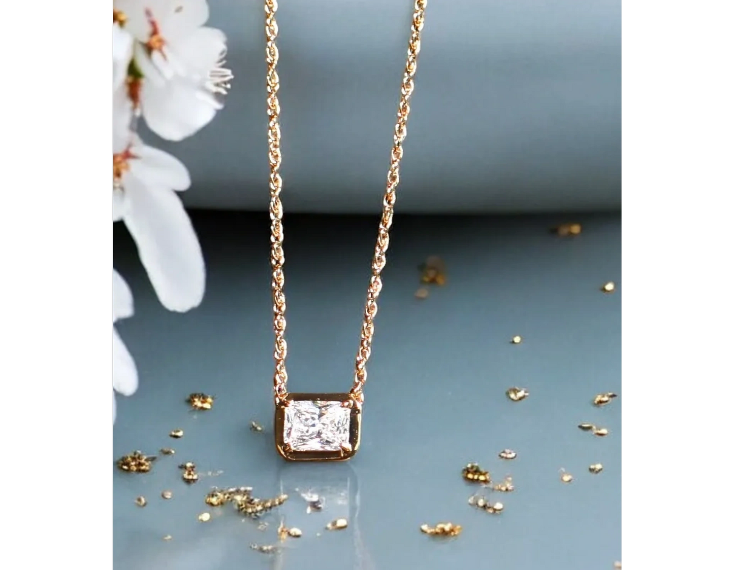 Radiant Solitaire Necklace
