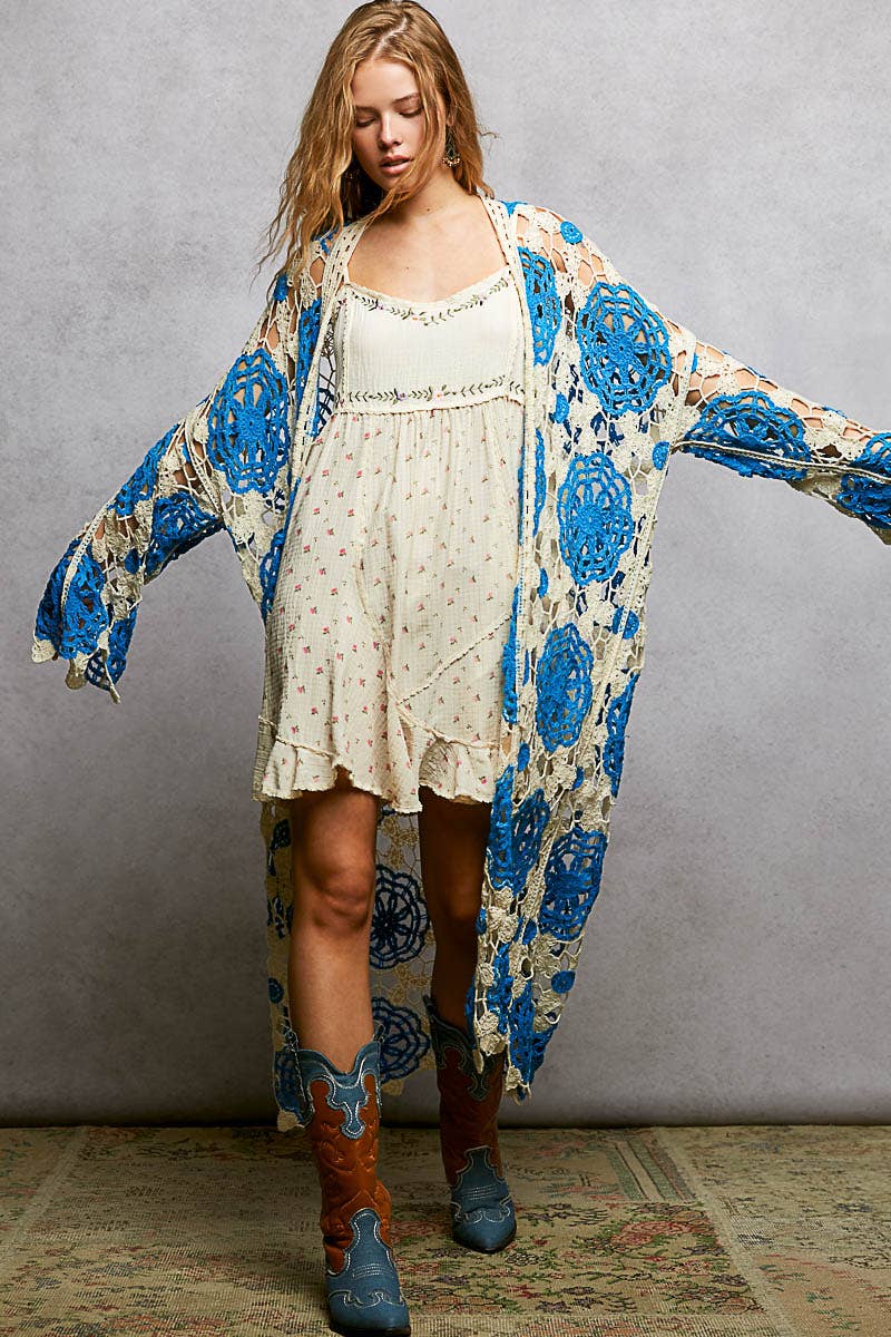 COMING SOON! Maxi Long Sleeve Crochet Open Cardigan