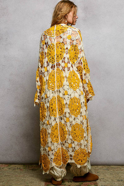 COMING SOON! Maxi Long Sleeve Crochet Open Cardigan