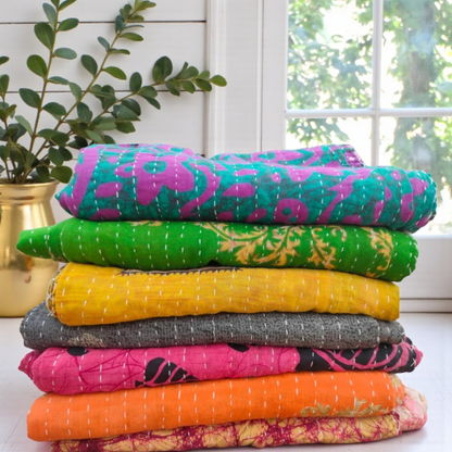 Vintage Kantha Quilt – One of a Kind Heirloom