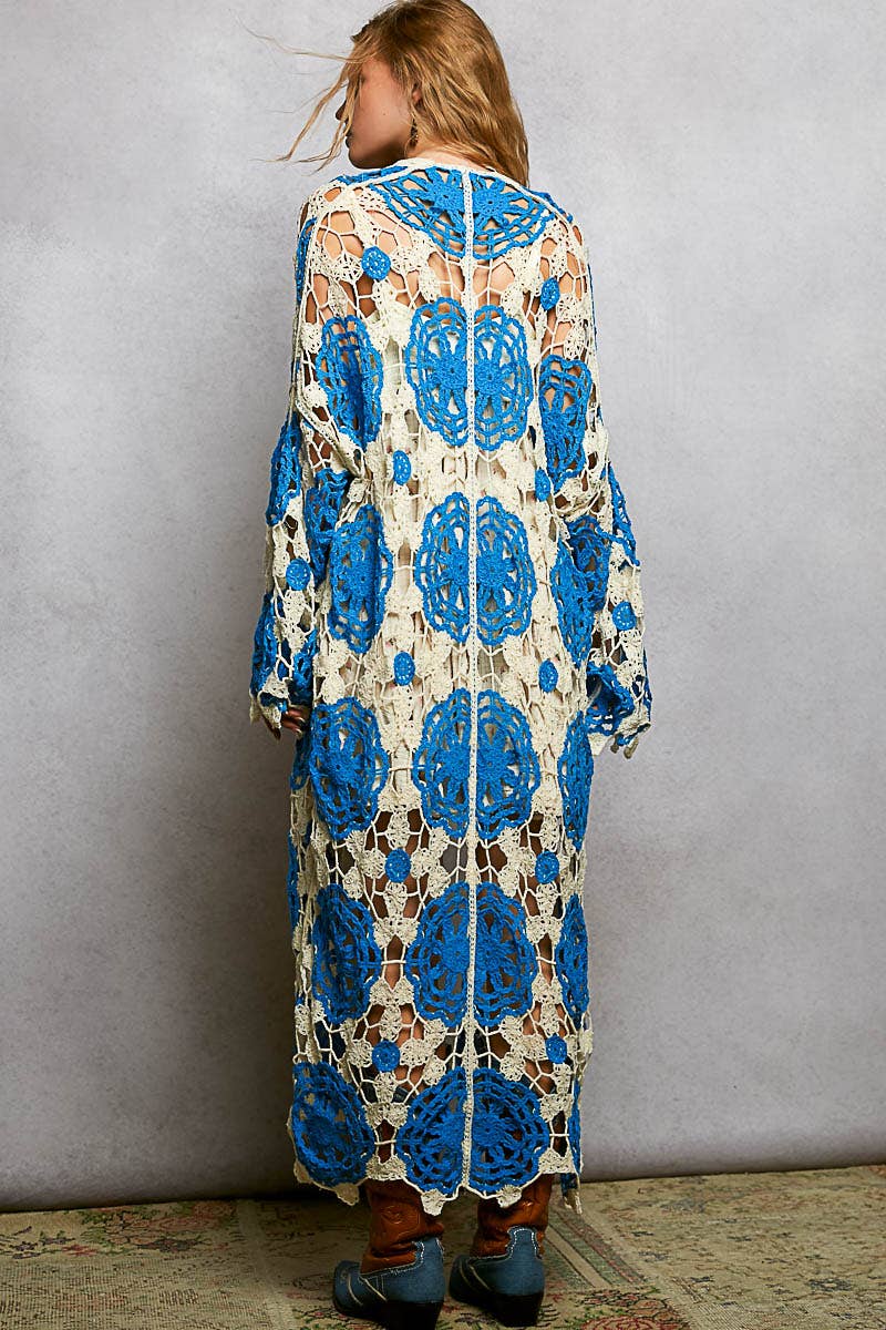 COMING SOON! Maxi Long Sleeve Crochet Open Cardigan