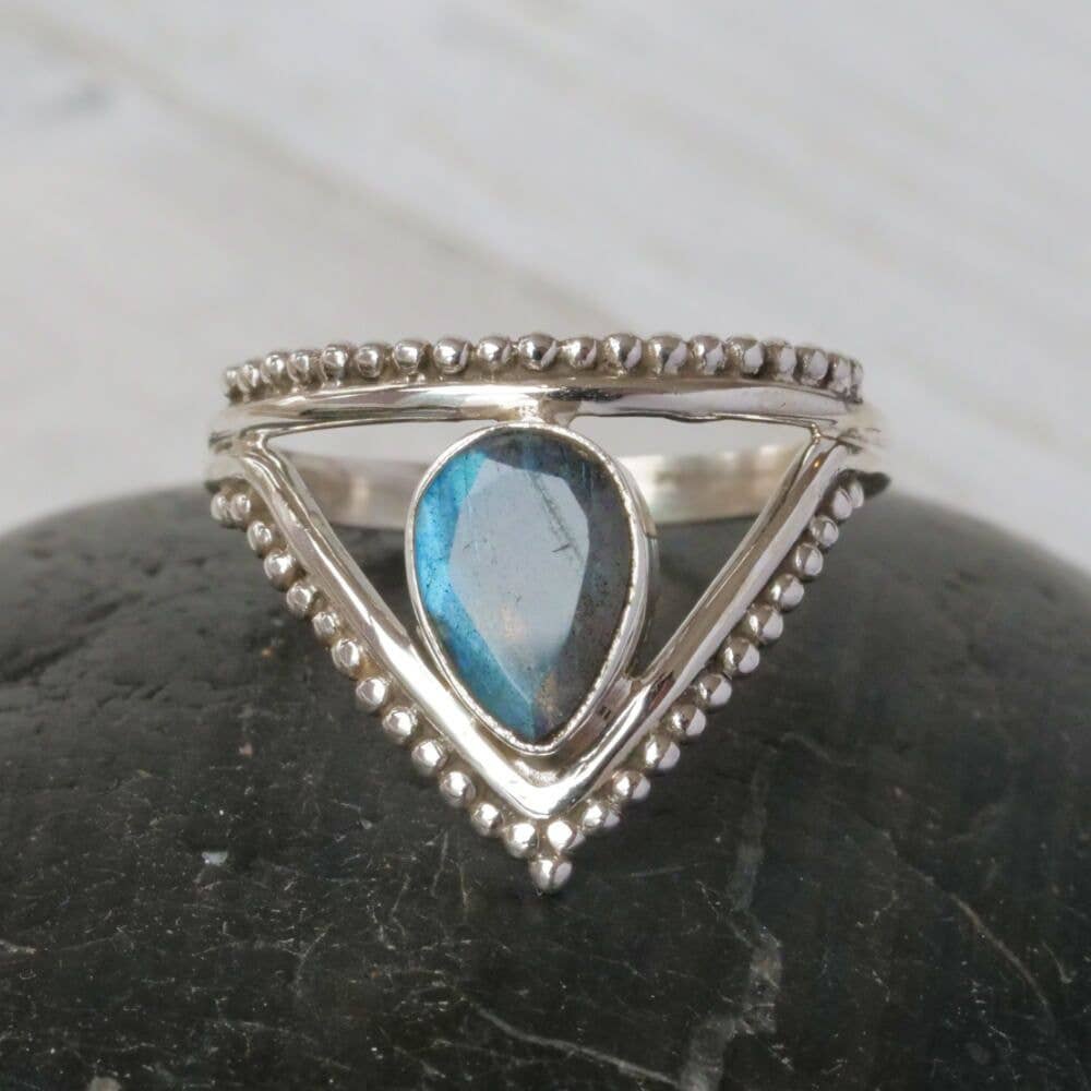 Sterling Silver Spotted Triangle Ring