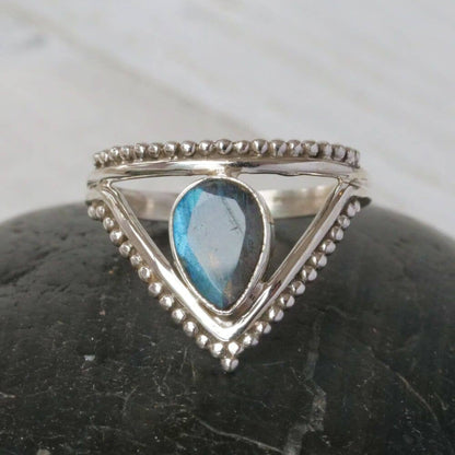 Sterling Silver Spotted Triangle Ring