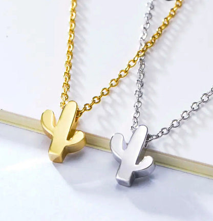 Minimalist Dainty Cactus Necklace