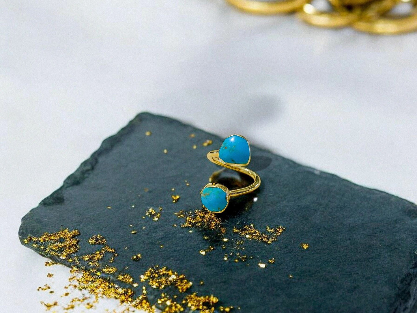 14k Gold-Filled Turquoise Stone Ring