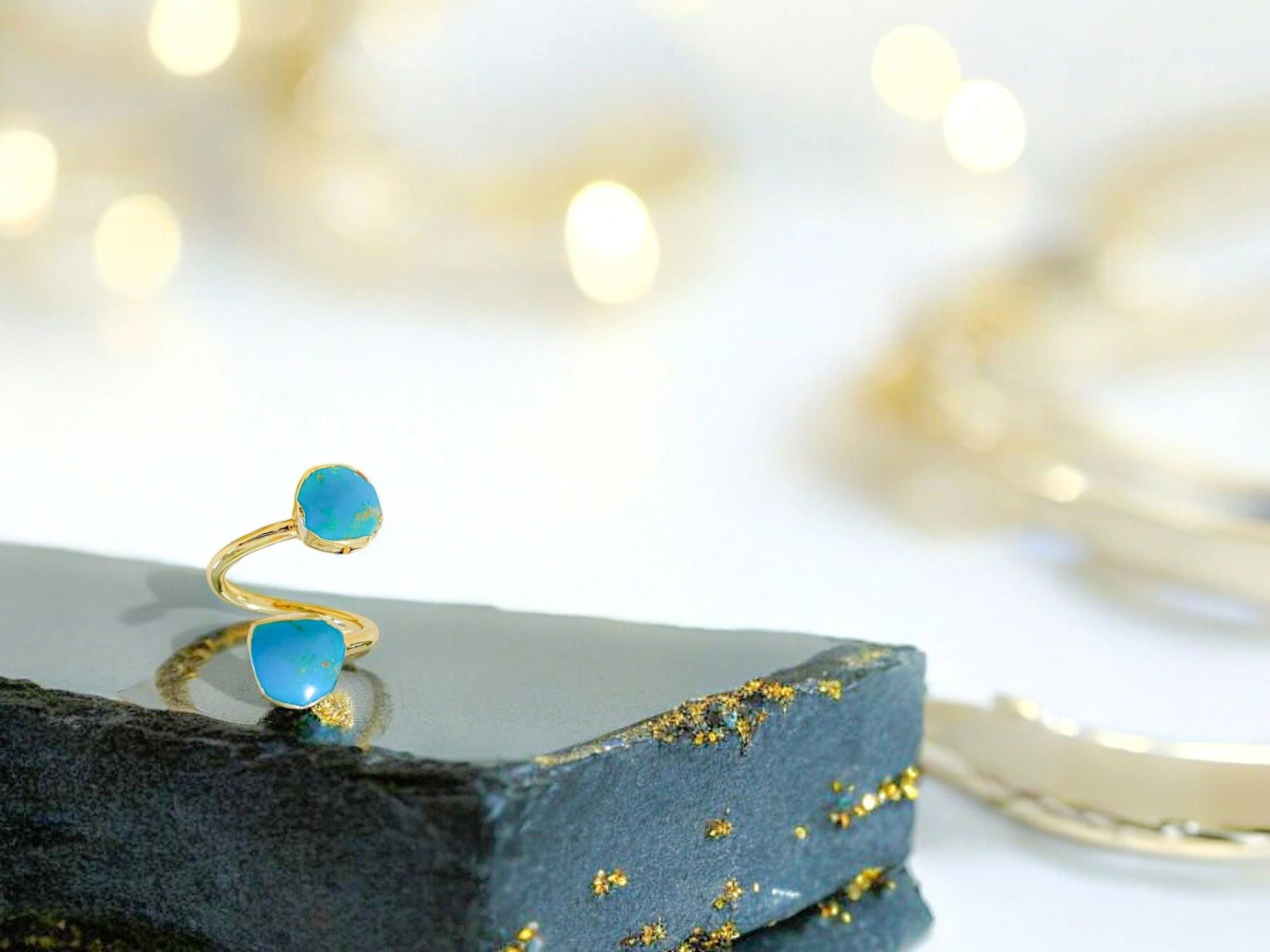 14k Gold-Filled Turquoise Stone Ring