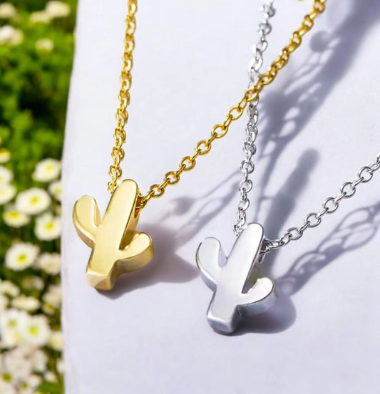 Minimalist Dainty Cactus Necklace