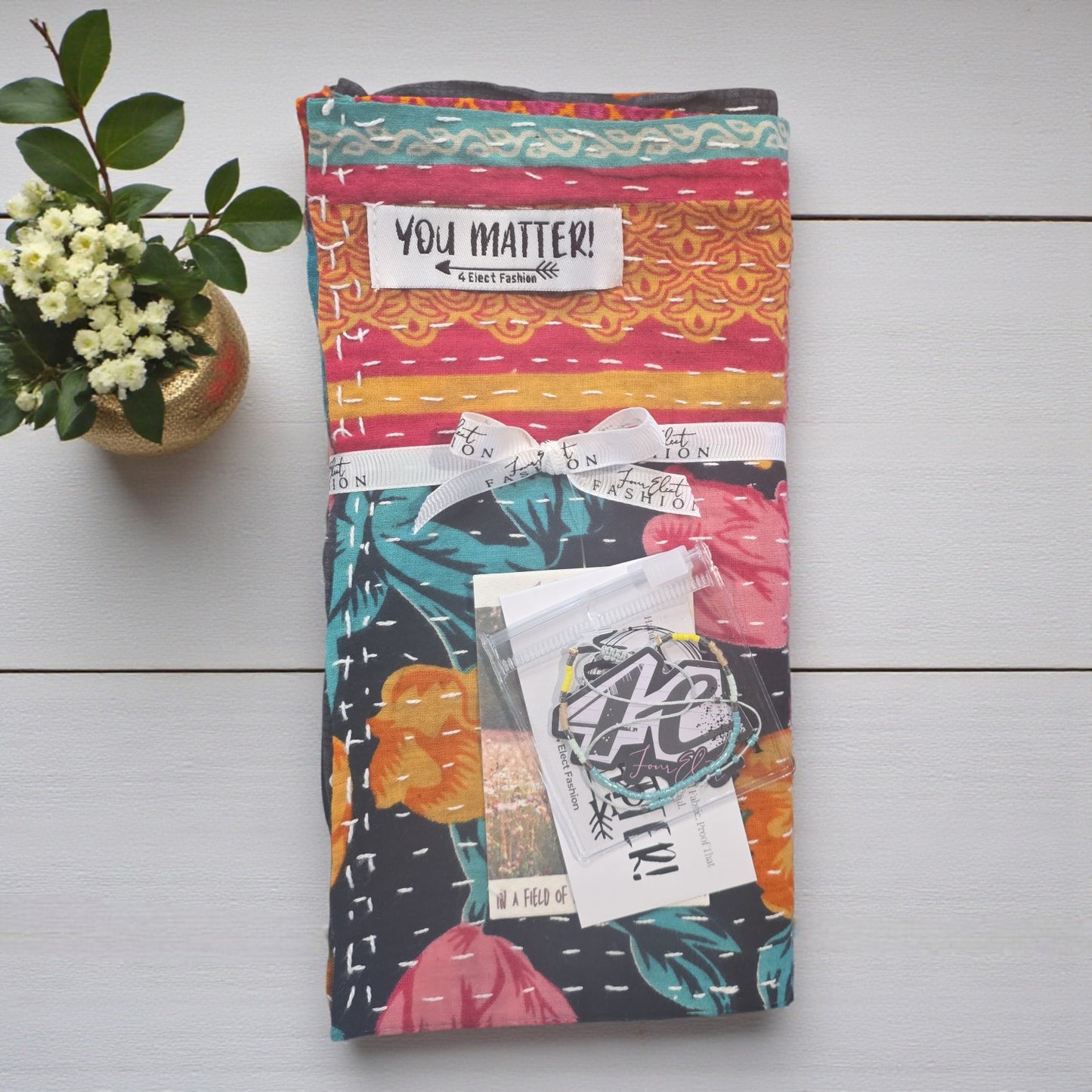 Kantha Cloth You Matter Duo – 2 Pack (18x18)