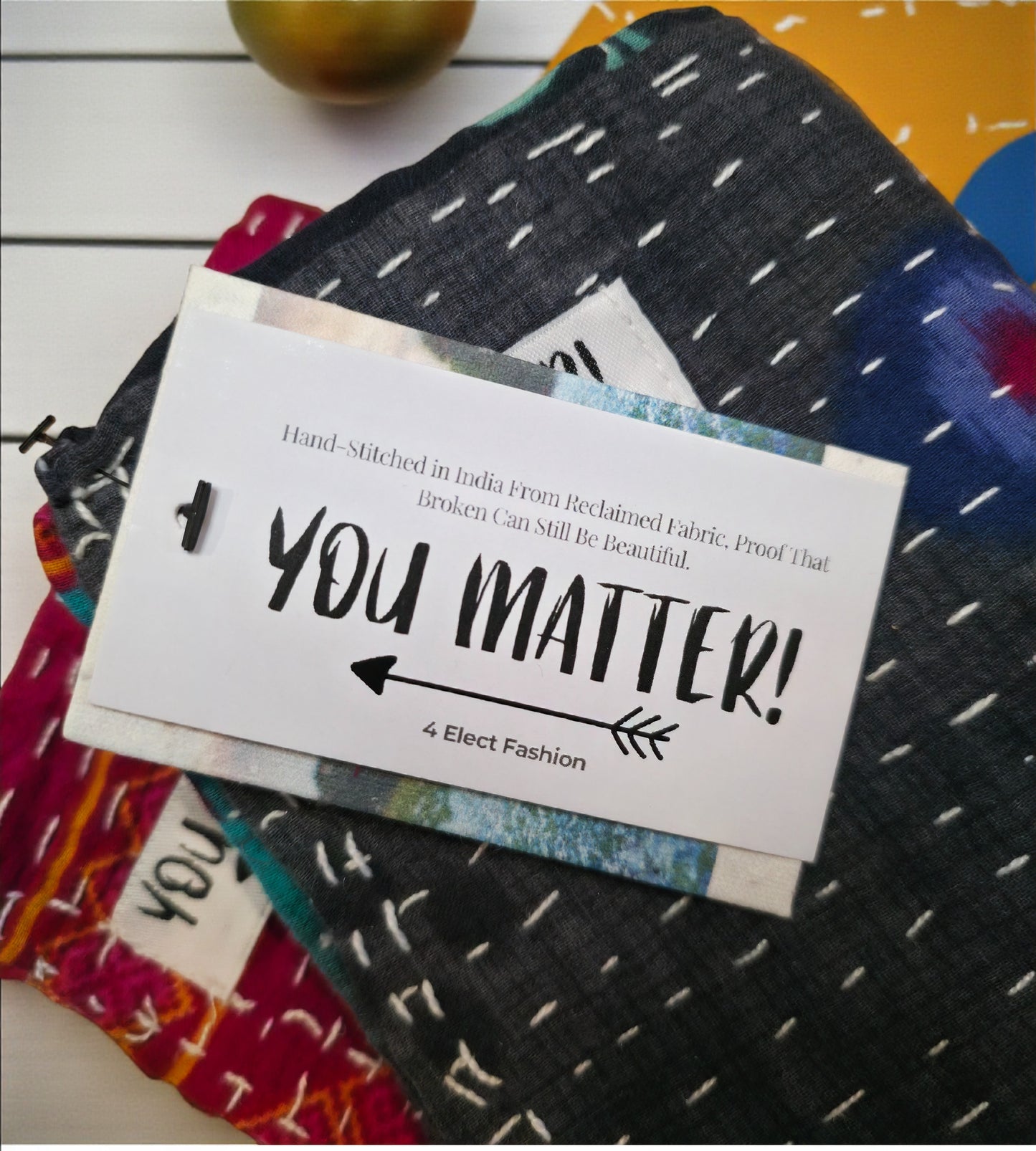 Kantha Cloth You Matter Duo – 2 Pack (18x18)